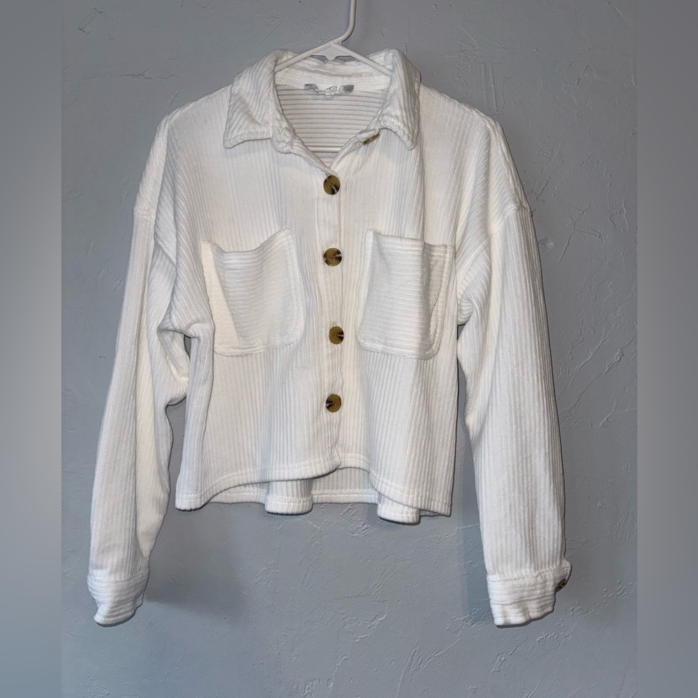 Medium Women's Hippie Rose White Cardigan/Sweater with Buttons
